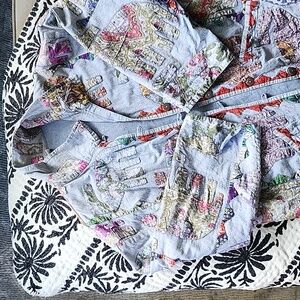 Handmade denim cotton patch jacket L-XL